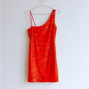 Vintage Orange Sequin Minidress